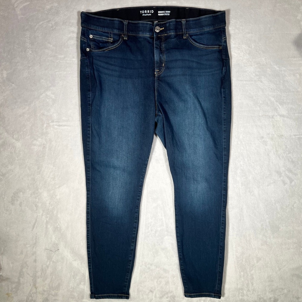 Torrid Bombshell Skinny Jeans Plus Size 24R Dark Wash Premium Stretch High Rise